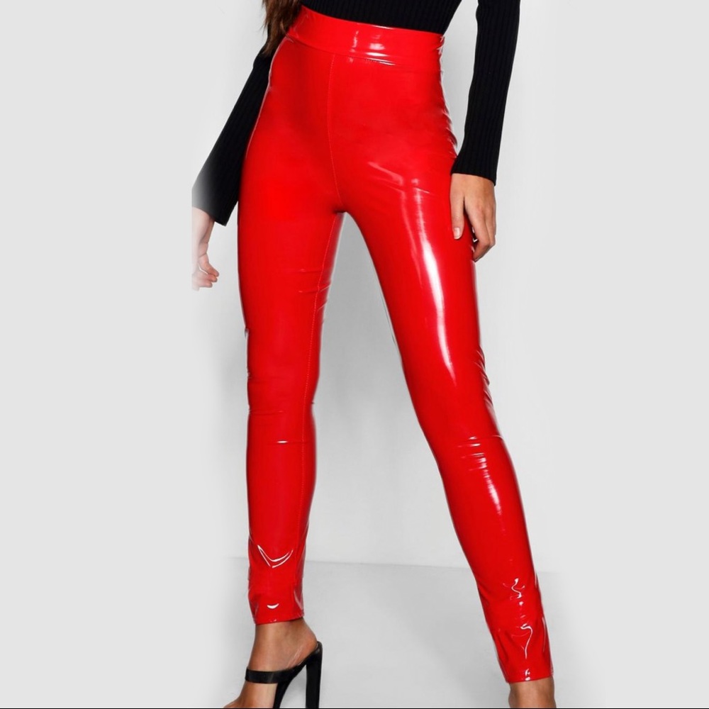 Red Vinyl Leggings (tall)